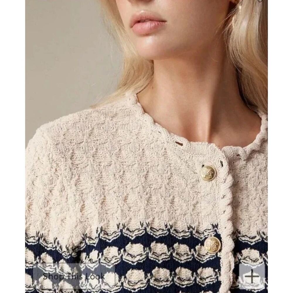 J. Crew Textured Crochet Lady Jacket in Sand Dark Even - Picture 2 of 9